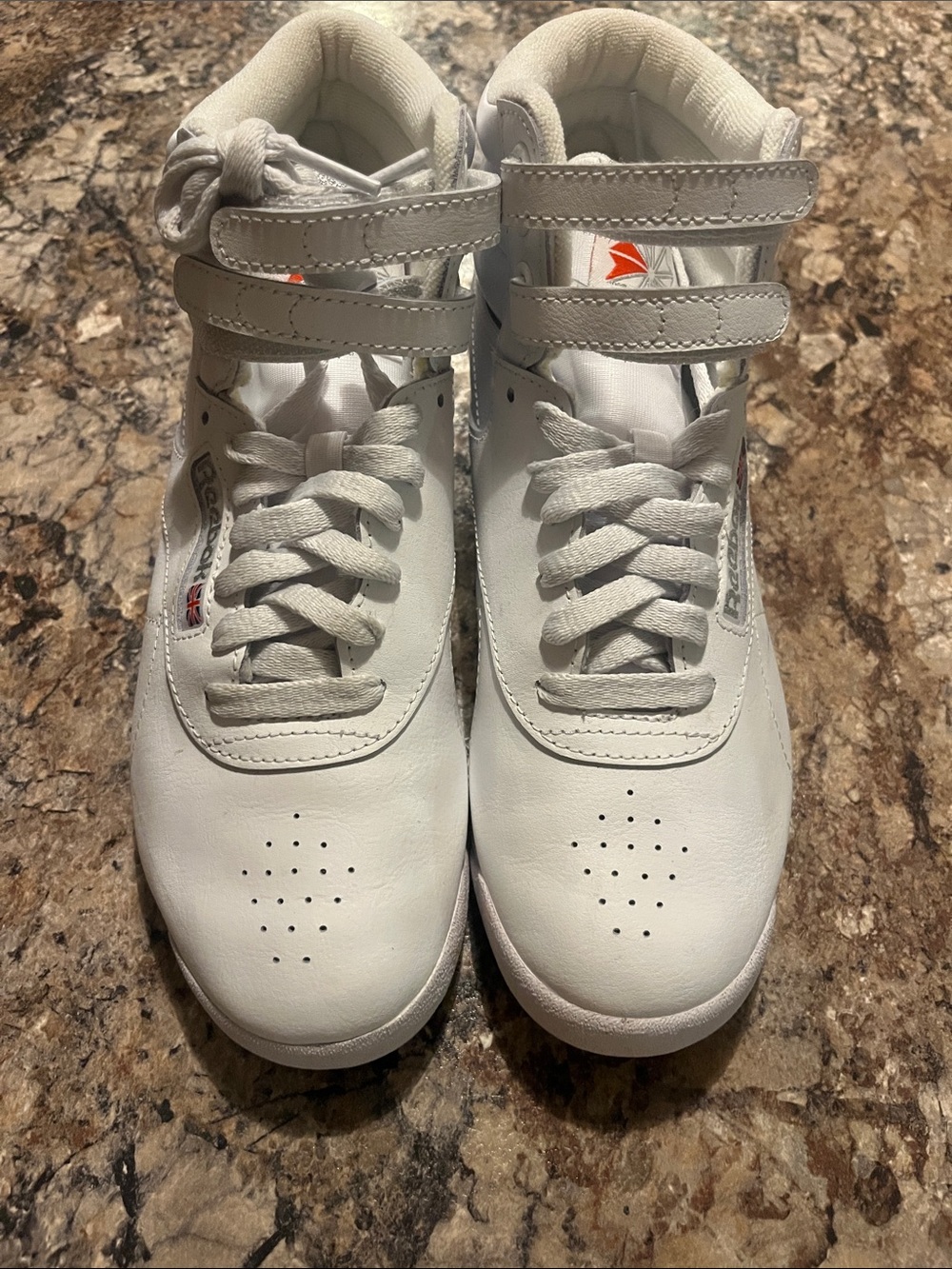 Reebok womens White High-Top Velcro & Lace Sneakers